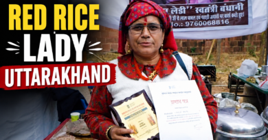 Red Rice Lady Uttarakhand traditional red rice conservation Red Rice Lady Uttarakhand farming in Uttarkashi Red Rice Lady Uttarakhand Swatantri Bandhani Traditional Red Rice Lady Uttarakhand story Red Rice Lady Uttarakhand preserving traditional red rice