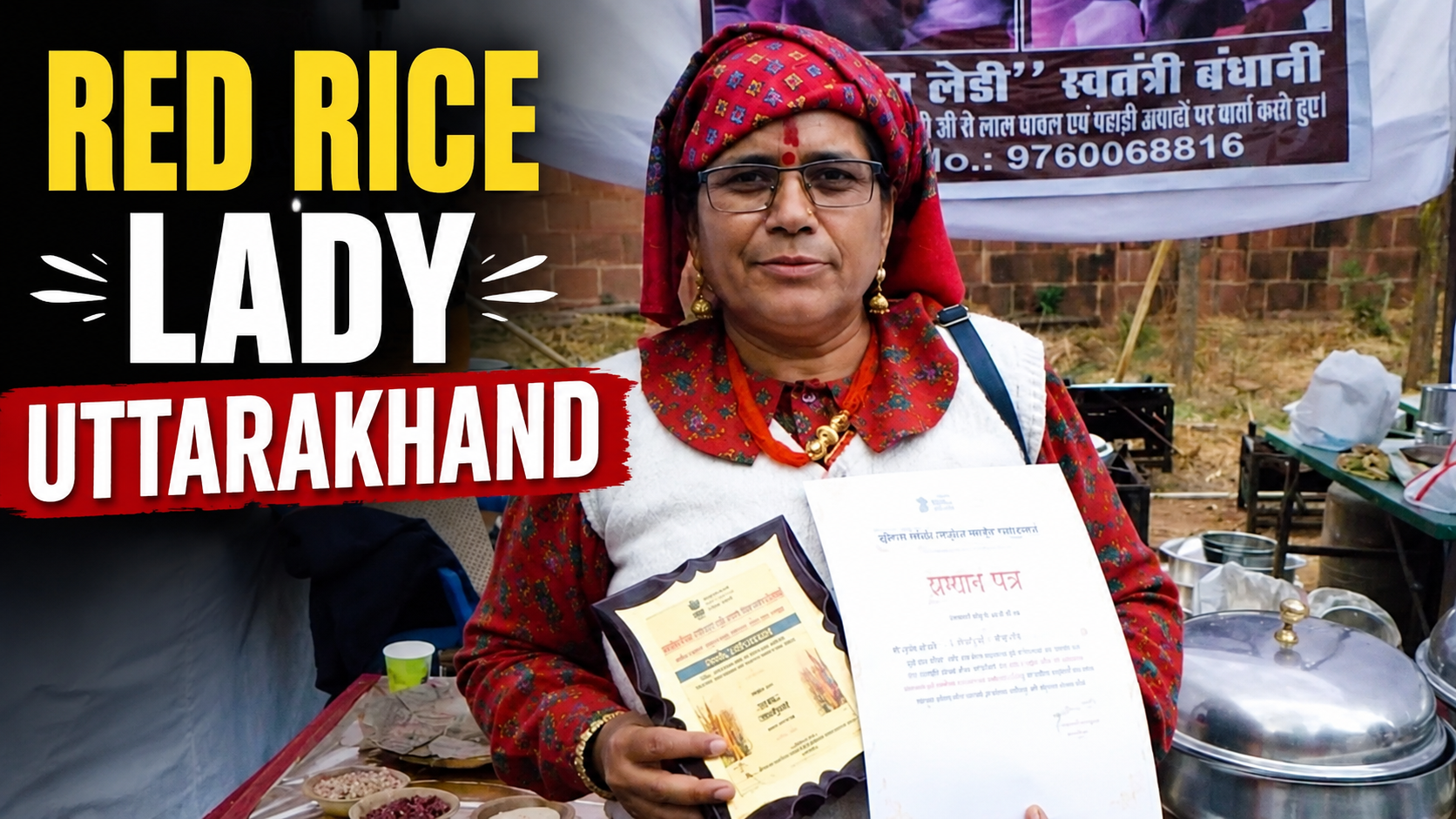Red Rice Lady Uttarakhand traditional red rice conservation Red Rice Lady Uttarakhand farming in Uttarkashi Red Rice Lady Uttarakhand Swatantri Bandhani Traditional Red Rice Lady Uttarakhand story Red Rice Lady Uttarakhand preserving traditional red rice