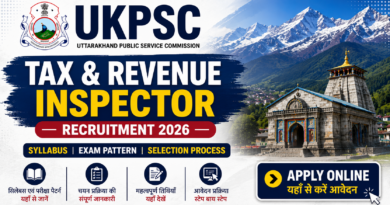 UKPSC Tax & Revenue Inspector Recruitment 2026 Notification, Apply Online, Syllabus, Exam Pattern and Vacancy Details