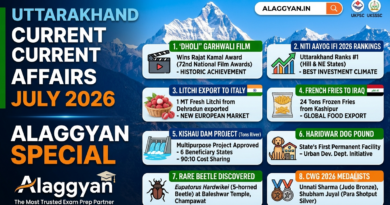 Uttarakhand Current Affairs July 2026 - Alaggyan